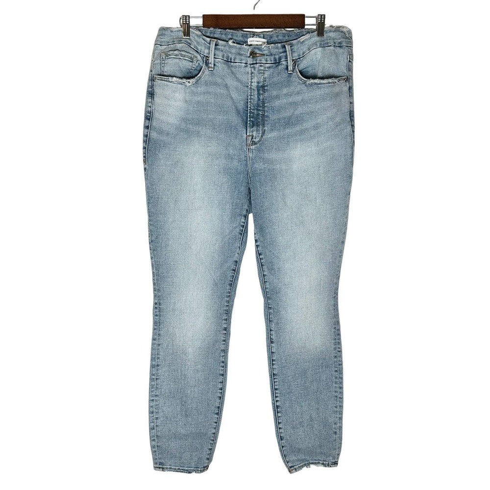 Good American | Women | Good Legs Destroyed Hem High Rise Skinny Jeans | Size 18